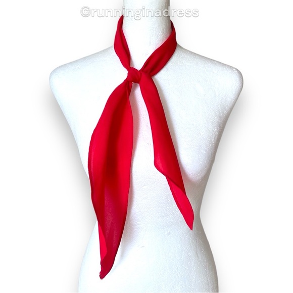 Square Up Red Neckerchief Tie - Picture 6 of 12